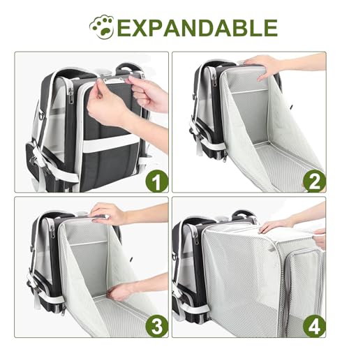 Texsens Innovative Traveler Bubble Backpack Pet Carriers for Cats and Dogs (Expandable-Black) - color: Expandable-Black