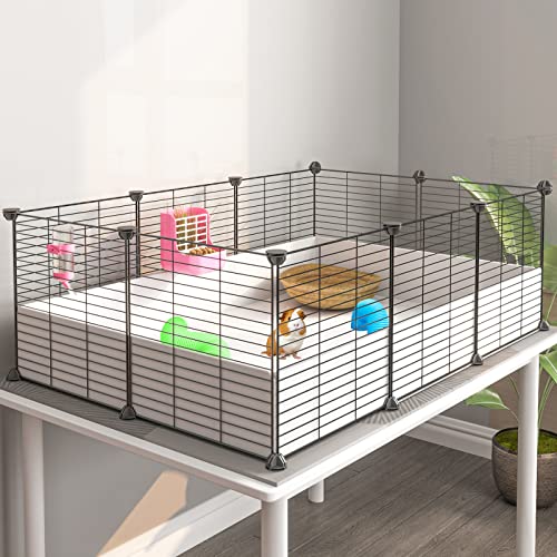 Oneluck Guinea Pig Cage, Indoor Habitat with Waterproof Plastic Bottom, Playpen for Small Pet Bunny, Turtle, Hamster, Partition cage - color: Basic Cage