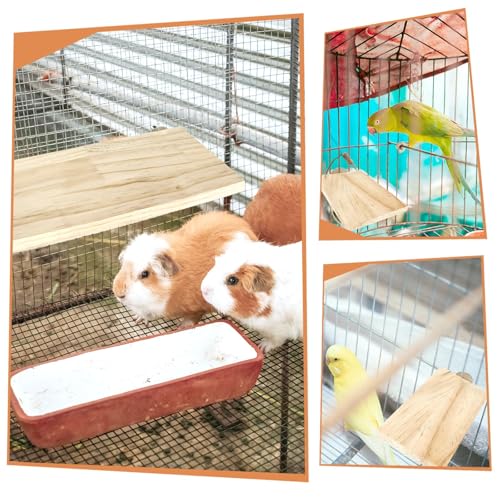 4-Size Bird Platforms with Wood Perches and Stand Boards - Habitat Cage Corner Shelves with Stainless Steel Washers - Ideal for Parrots, Cockatiels & Small Pets like Hamsters, Gerbils & Chi