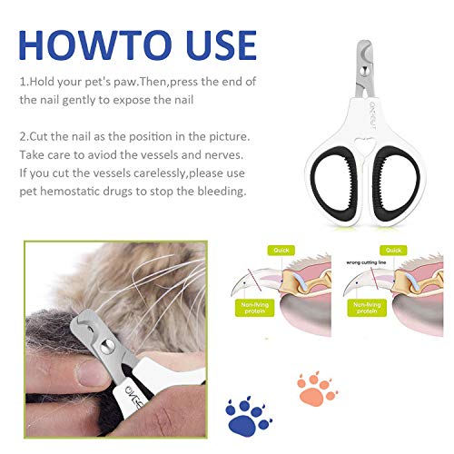Pet Nail Clippers, Update Version Cat & Kitten Claw Nail Clippers for Trimming, Professional Pet Nail Clippers Best for a Cat, Puppy,Rabbit, Kitten & Small Dog,Sharp & Safe (Black) - color: Black