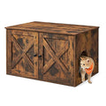 Feandrea Cat Litter Box Enclosure, Litter Box Furniture Hidden with Removable Divider, Indoor Cat House, End Table, 31.5 x 20.9 x 19.7 Inches, Rustic Brown UPCL002X01 - color: Rustic Brown, size: L (31.5"L x 20.9"W x 19.7"H)