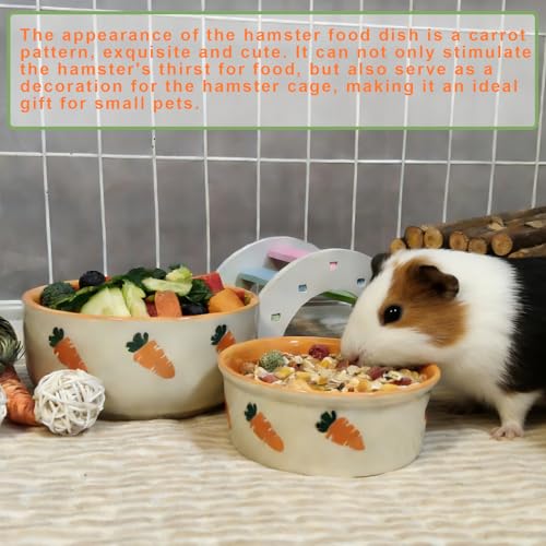 kathson 2 Pcs Hamtser Food Bowl, Guinea Pig Food Bowls, Ceramic Pet Bowl Small Animals Anti-Turning Water Bowls for Bunny Chinchilla Rat Hedgehog - size: XL
