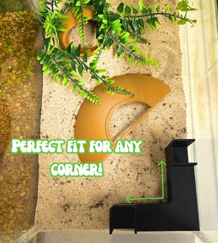 Aquarium Underground Tunnel | Fish & Shrimp Hideout for Aquariums | Unique Underground Viewing Tunnel | Made in USA (Corner Tunnel, Black) - color: Corner Tunnel, Black
