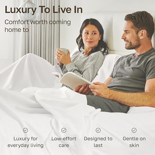 California Design Den 100% Egyptian Cotton Full Size Sheet Sets, Light Grey | Backed by Good Housekeeping Seal, Light & Airy Soft Sateen, 15" Deep Pocket, All-Around Elastic, Durable, Easy Care 4pc Set - color: Light Grey, size: Full