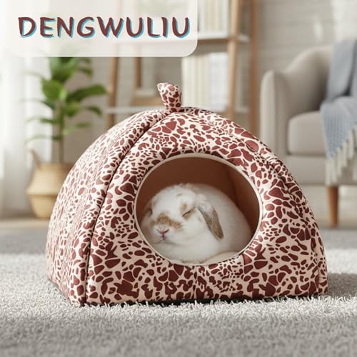 Guinea Pig Bed Rabbit Hideout Warm Fleece Cuddle Cup Washable Sleeping House for Small Animals Pet/Ferret/Chinchilla/Bunny (Red Spots) - color: Red Spots