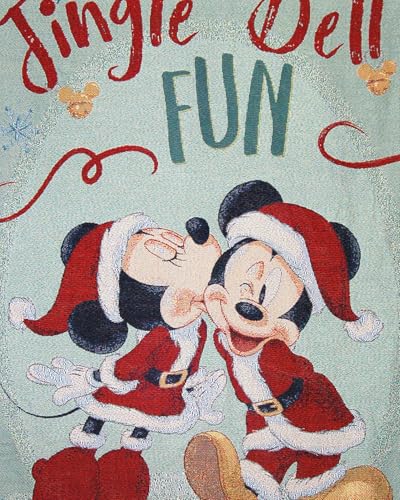 Northwest Mickey Mouse Woven Tapestry Throw Blanket, 48" x 60", Jingle Bell Fun - color: Jingle Bell Fun