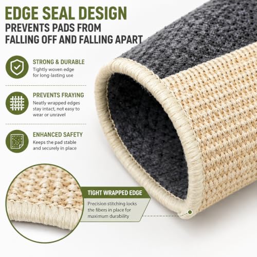 FHTONGE 2 Pcs Large Sisal Rabbit Scratching Mats for Cage Bedding | Non-Slip Base Scratcher, for Claws Sharpening Teeth Grinding Sleeping Cooling Chewing Biting, Bunny Scratch Pads Grass Mats - size: 23.6 x 15.8 in (Pack of 2)