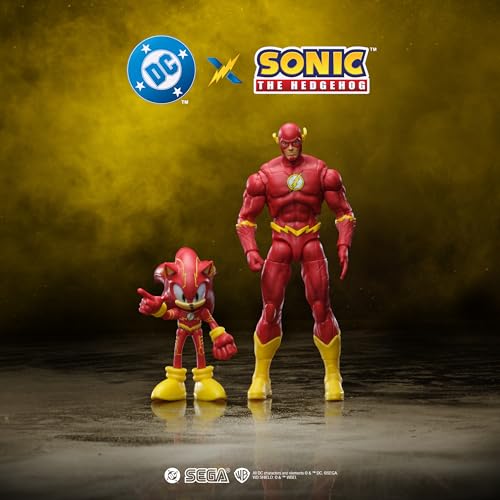 DC X Sonic the Hedgehog Sonic as The Flash & The Flash 2.5/5-inch Figures Multipack - style: 5" The Flash with 2.5" Sonic Flash