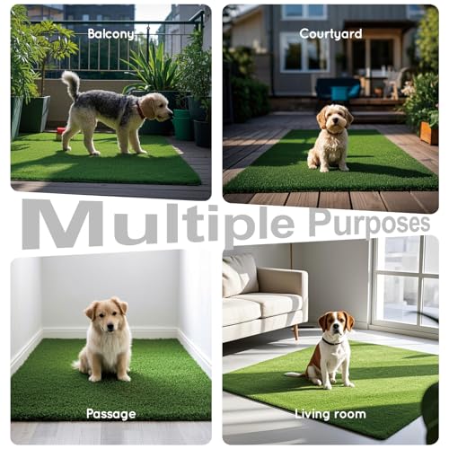 Grass Pee Pads for Dogs Potty, Artificial Grass Patch Odor Free | 2PCS Fake Grass with Fully Permeable Backing for Fast Drainage, Indoor Potty Grass Hemmed Edge Turf, Easy Clean - size: L - 32'' x 22'' for Dog＜ 28" Length