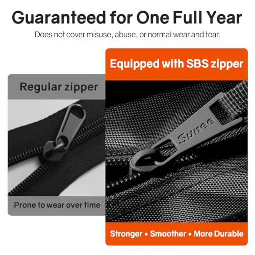 SUNEE Zippered Binder Bag with Handle, 2-Inch 3-Ring O-Ring, 500-Sheet Capacity, Includes Zip Pocket, 5-Tab Expanding File Folder, Multi-Pocket Organizer Binder for Middle School, Black - color: Black