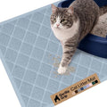 GORILLA GRIP Cat Litter Box Mat, Cushioned Coil Mesh Litter Trapping Mats, Scatter Control Supplies for Less Mess, Phthalate Free, Ultra Deep Catch Grooves, Rinse or Vacuum to Clean, 24x17 Light Blue - color: Light Blue, style: Small (24" x 17")