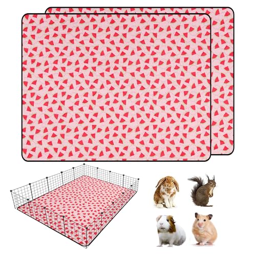 2 PCS Guinea Pig Cage Liner, Reusable Waterproof Guinea Pig Liner, Washable Small Animals Bedding, Super Absorbent Pet Pee Pads Guinea Pig Mats, Rabbit Mats for Cages (48 * 60 inch) - size: 48*60 inch 2pack