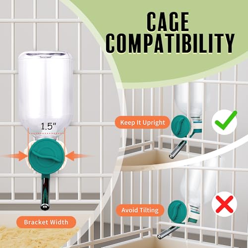 Choco Nose No-Drip Small Animal Water Bottle - Leak-Proof Patented Nozzle Helps Prevent Pet Cage Mess & Wet Bedding - Guinea Pig, Rabbit, Ferret, Hamster - BPA Free, Easy Install, 10.2 fl oz (C128) - color: C128 Green, size: Guinea Pigs-Small Bunnies-Ferr