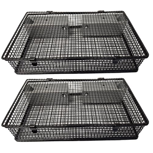 Rugged Ranch Products 2 Pack Mousinator Multi Catch Metal Wire Mouse Trap Cage with 2 Door Entry and Easy to Open Top Lid for Pest Control, Black - color: Mouse, size: 2 Pack