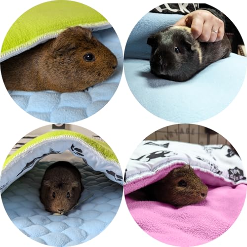 Fleece Playground for Guinea Pig and Rabbit - All in One, It's a Blanket, a Giant Tunnel, a House, a Cushion and a Bed - 55.1 x 27.6 in - Pink | 27.6 x 55.1 in (W x L) - C&C 2x4 - Pink - Washable - For Sleeping On Top and Hiding Underneath - color: Pink,