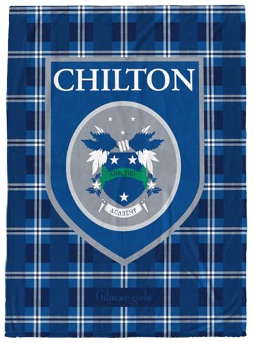 Jay Franco Gilmore Girls Chilton Crest Plush Throw Blanket - Measures 50 x 60 Inches, Super Soft Lightweight Fleece Bedding - color: Blue - Gilmore Girls