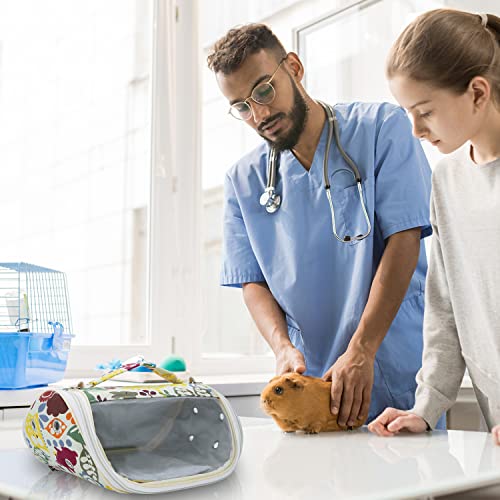 Wontee Small Pet Carrier Hamster Carrier Bag Portable Travel Carrier for Hamsters Mouse Baby Guinea Pig Hedgehog Sugar Glider Small Birds (M, Yellow Zoo) - color: Yellow