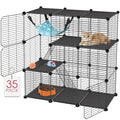 VISCOO Cat Cage, 3-Tier DIY Catio Cat Enclosures, 36"x16"x36" Cat Playpen | Indoor & Outdoor with Hammock, Detachable Metal Wire Kennel Cats Crate, 3x1x3 Exercise Place for 1-2 Kitten/Squirrel - size: 16.5"L x 12.6"W x 5.5"H