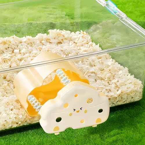 Cheese Hamster Hideout with Magnetic Door(Only for Acrylic Hamster Cage),Hamster House,Hamster Habitats,Plastic Hamster Peek House,Hamster Peekaboo Hide for Dwarf/Syrian Hamster/Gerbil