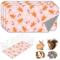 JarThenaAMCS 3 Pcs Christmas Guinea Pig Pee Pads Reusable Bunny Squirrel Mat Pink Candy Cane Gingerbread Man Washable Small Animal Cage Liner for Hamster Chinchilla Ferret Accessory, 24 x 47 in - style: pink gingerbread man