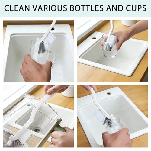 Crevice Cleaning Brush Set, Multi-Purpose Hard Bristle Brushes for Deep Cleaning Kitchen, Bathroom, Grout, Sink, Cup, Teapot, Bottle, Blender, Corners, Tight Spaces & More (12)