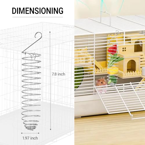 3 Pack Rabbit Toys, Bunny Rat Cage Food Holder Stainless Steel Slow Feeder Hanging Accessories for Rat Guinea Pig Chinchillas Rabbits Hamster Foraging Enrichment Small Animal Toys