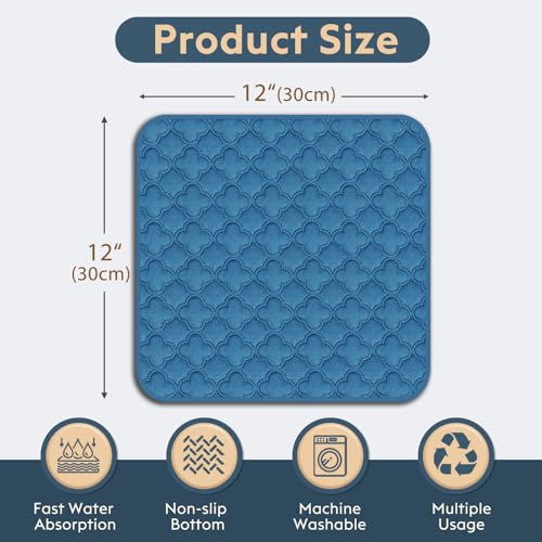 FunFurry Washable Guinea Pig Cage Liner - 4 Pack Reusable Washable Pee Pads，Waterproof Guinea Pig Bedding for Small Animal - Rabbit Bunny Hamster Puppy (Blue, 12" X 12" - 4 Pack) - color: Blue, size: 12" X 12" - 4 Pack