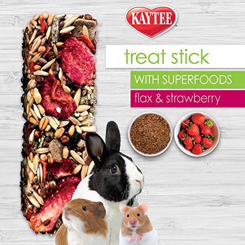 Kaytee Small Animal Treat Stick with Superfoods, Strawberry & Flax Seed, 5.5 oz - size: 5.5 Ounce (Pack of 1), style: Strawberry & Flax Seed