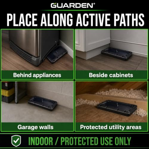 Guarden Extra-Large Glue Traps for Mice & Small Rats | 10 Pack – 10 x 5 in Rigid Sticky Trays, Peanut-Butter Scented, Pesticide-Free Indoor Pest Control - size: Ten Sticky