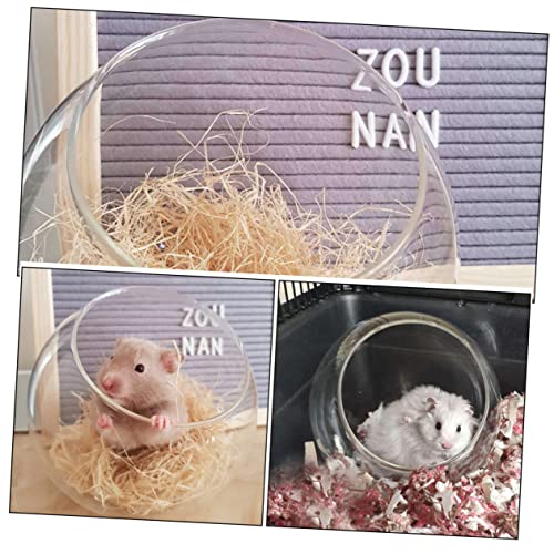 INOOMP Glass Nest for Hamster Chinchilla Small Animal Dust Bath Container Guinea Pig Hideout Pet Cooling Hut