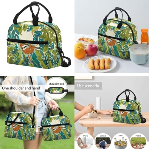 Kids' Backpacks & Lunch Boxes Active Sloth Water Bottle Holder and Large Capacity Pencil Case 4PCS Set Bookbag for 8 Years Old Girls Lightweight 2Nd Grade School Bag with Compartment - color: Active Sloth