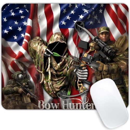 Bow Hunter American Flag Camo Mouse pad Customized Mousepad Non-Slip Rubber Base Mouse Pads for Computers Laptop Office Desk Accessories Mouse pad - color: Bow Hunter American Flag Camo