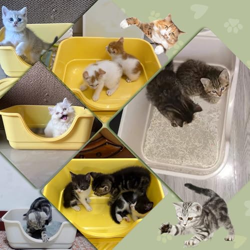 Low Entry Small Litter Box for Kittens, Kitty Plastic Litter Boxes, Open Top, Anti-Splash High Sided Litter Tray Pan for Medium Pets, Puppy, Easy to Clean, 15.7" L*11.8" W*6.7" H (Grey) - color: Grey-1 Pack