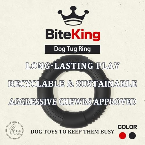 Natural Rubber Dog Ring Toy for Large Aggressive Chewers - Lifetime Replacement - Indestructible Tug Fetch Toy for Large Breed - Durable Tough Dog Chew Toy for Super Chewer, Black - color: Ring Toy - Black