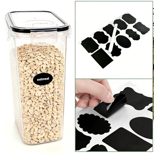 4pcs 4L Airtight Plastic Canisters, Kitchen Pantry Dry Food Storage | 4pk 4L airtight canisters, tight sealed lids lock out moisture. Premium plastic, stackable for all kitchen dry foods - size: 4 pcs(4L)