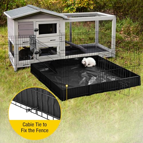 Aivituvin Rabbit Playpen Pet Pen Small Animal Cage with Waterproof Liner - Extension Playpen - color: Black