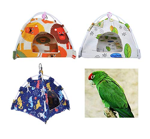 Bird Hammock Tent Nest Parrot Hanging Hut Conure House Parakeet Sleeping Bed Cute Toy Gift Small Animal Squirrel Ferret Habibat (Yellow, Small) - color: Yellow