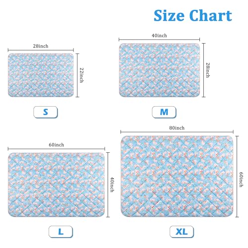 Dog Cooling Mat, Cooling Blanket for Large Dogs Bed Cover, Ice Silk Cool Pad for Dogs Furniture Protector, Premium Soft Washable Pet Blanket (40"×60"/Blue) - color: Blue, size: Large