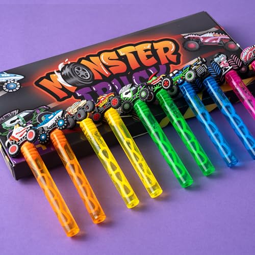 WHALEISLAND Truck Party Favors,20 Pcs Bubble Wands for Kids,Car Bubble Wand for Truck Birthday Party Supplies Decorations,Classroom Prizes Goodie Bag Stuffers Gift - style: TRUCK