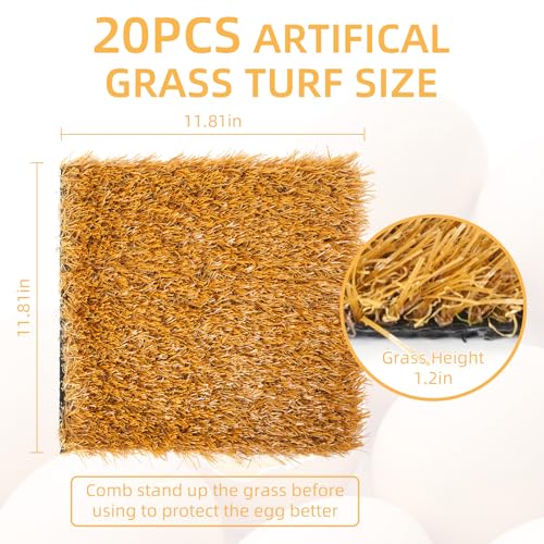 20Pcs Chickens Nesting Pads Set, Washable Artificial Grass Nesting Pads, Reusable Laying Eggs Bedding for Chickens Coop, 12 x 12 x 1.2 Inches, Brown - color: Brown