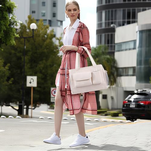 Dog Carrier Purse, Fashion Leather Pet Carrier Bag, Airline Approved Soft Sided Cat Travel Tote Bag with Pockets White - color: White