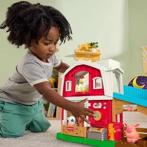 Fisher-Price Little People Farm Animals JGX08 Music and Learning Set, Role Play, Children from 1 Year Old, Multilingual Version, JGX08 - style: Multilingual version
