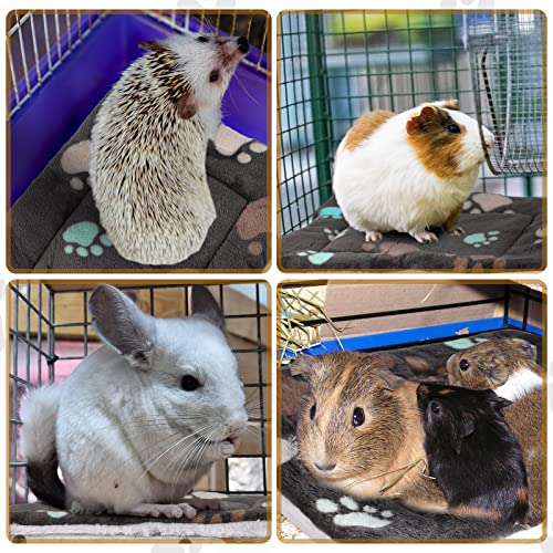 4 Pack Ultra Soft Dog Cat Bed Mat Small Animal Guinea Pig Bed with Cute Print Reversible Fleece Dog Crate Kennel Pad Cozy Washable Thickened Hamster Pet Beds Mat(13 x 10 Inches,Black) - color: Black, size: 13 x 10 Inches