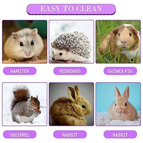 Shappy 2 Pcs Guinea Pig Hideout Hideaway Corner Fleece Toys Cage Accessories Cute Ferret Hammock for Ferrets Chinchillas Hedgehogs Small Pets(Grey with Pink, Grey with Purple, Heart-Shape)