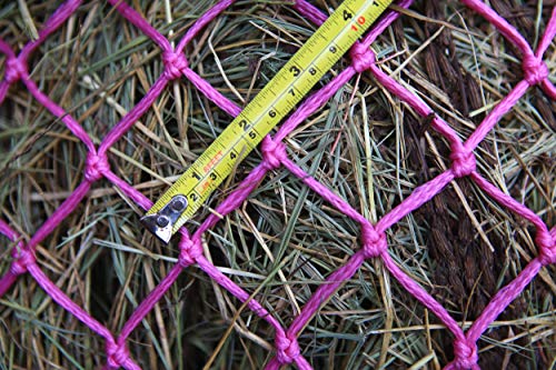 T TEKE 2 pcs Classic Slow hay Feeder hay nets, 40" Length with 2" Holes, Horse Supplies hay Bags for Horses, Goat Feed - color: Pink, size: pack of 2 pcs