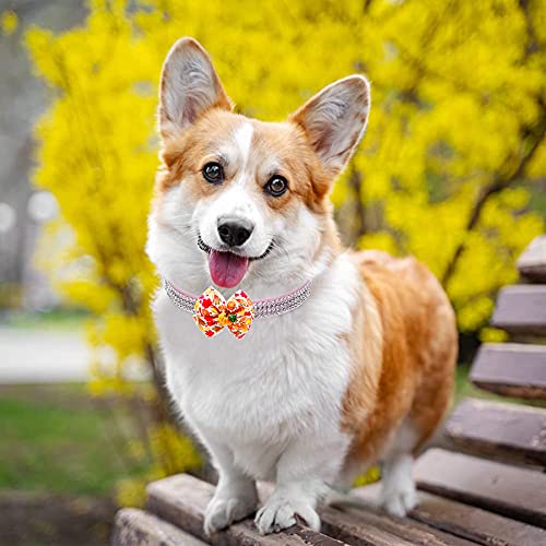 PET SHOW 4pcs Small Dogs Collar Flowers and Bows Charms For Festival Holiday Party Cats Rabbits Slides on Collars Leashes Puppies Medium Dog Collar Attachment - color: Multicolor