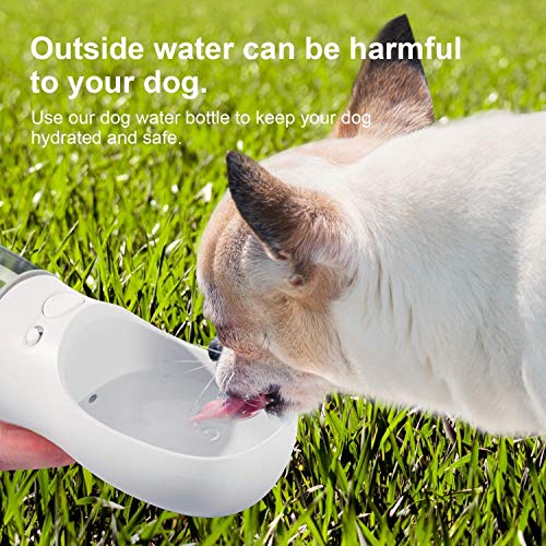 DEYACE Dog Water Bottle, Leak Proof Portable Pet Water Bottles for Dogs, Puppy Water Dispenser with Drinking Feeder for Travel (Milk White 12oz) - color: Milk White 12oz
