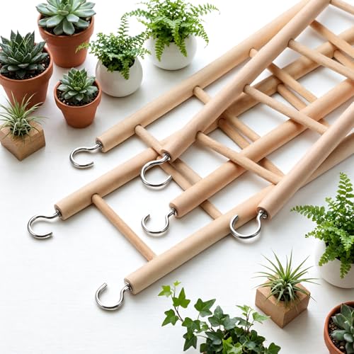 3 Pcs Natural Wooden Bird Cage Ladder Set 6 Step/7 Step/8 Step Bird Ladder Birds Cage Accessories Climbing Toys Wood Perch for Parakeets Cockatoo Lovebirds Small Birds