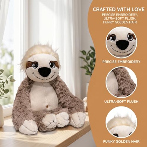 YUKOUQIAN Sloth Stuffed Animal Cute Plush Doll Toy 10 inch for Girls Boys Christmas (Stand Sloth) - style: stand sloth