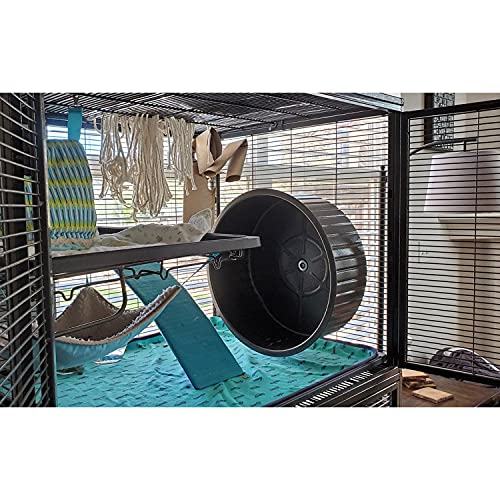 15" Chin-Sprint : All-Metal Durable, Fast Exercise Wheel - for Chinchillas, Prairie Dogs, Rats, Degus, Hedgehogs, Opossums & Other Small Pets (Black)